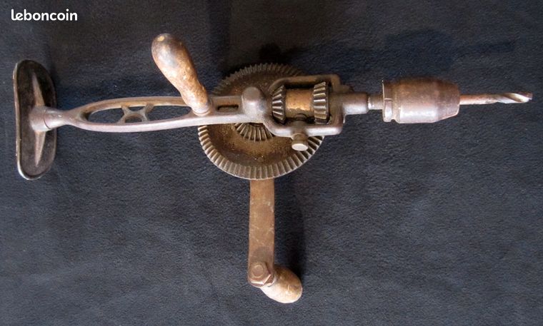 Ancienne Perceuse à Volant ARGENTA – Chignole Brevetée SGDG, Outillage Vintage
