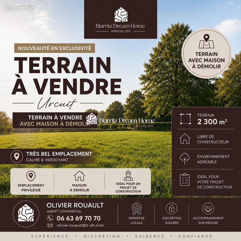 Terrain 2300 m² · à Urcuit · 2 300 m² · 18 000 €