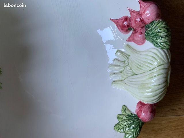 Plat porcelaine barbotine (image 3)