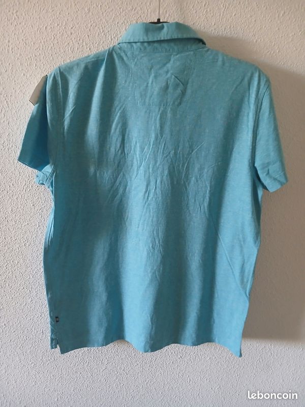 Nautica Chemise homme L bleu uni manches courtes col boutonné since 1983 A Bit Trimmer (image 2)