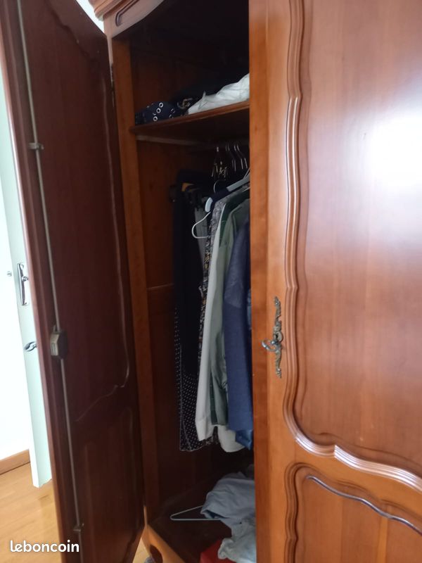 Armoire chambre vintage merisier (image 5)