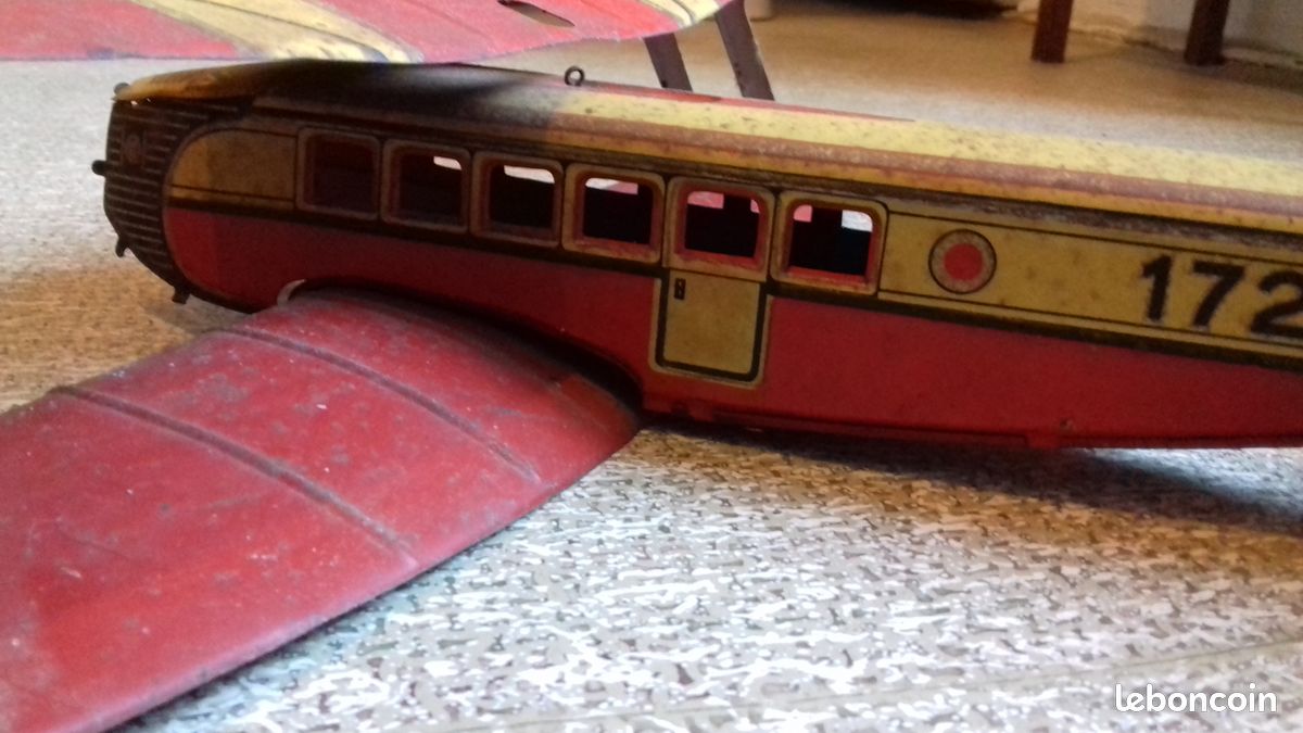 Ancien Jouet Mécanique En Tôle – Avion Kellerman Gunthermann – Allemagne 1930