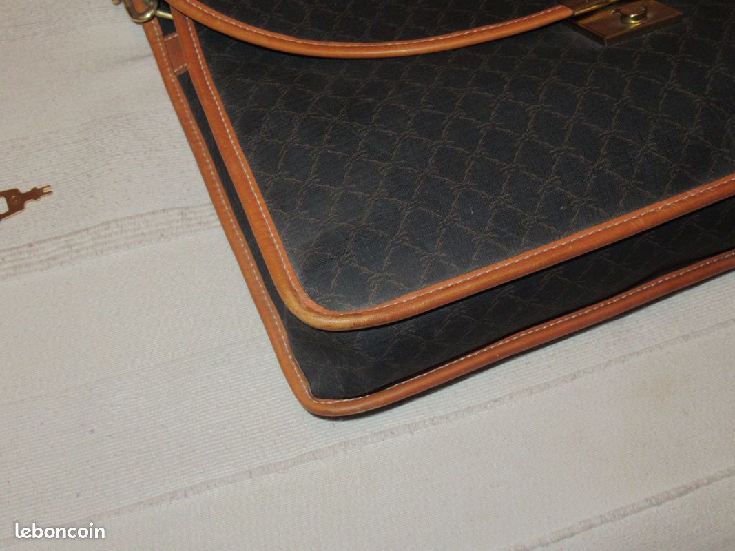Porte-documents/serviette Longchamp, toile enduite et cuir, vintage (image 10)