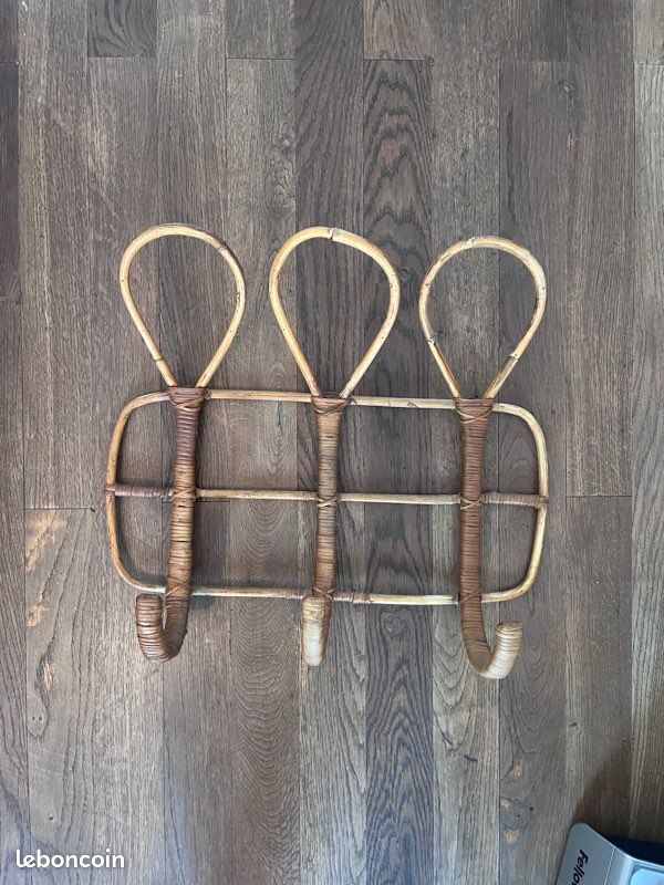 Porte manteau rotin vintage (image 1)