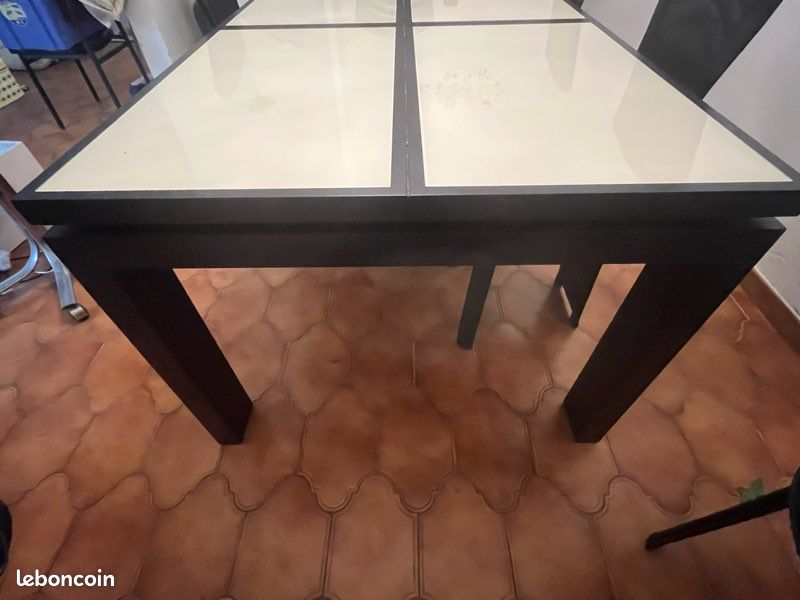 Très bonne affaire - table bois et verre avec rallonge incorporé + 6 chaises - LA MAISON CONTEMPORAINE (image 6)
