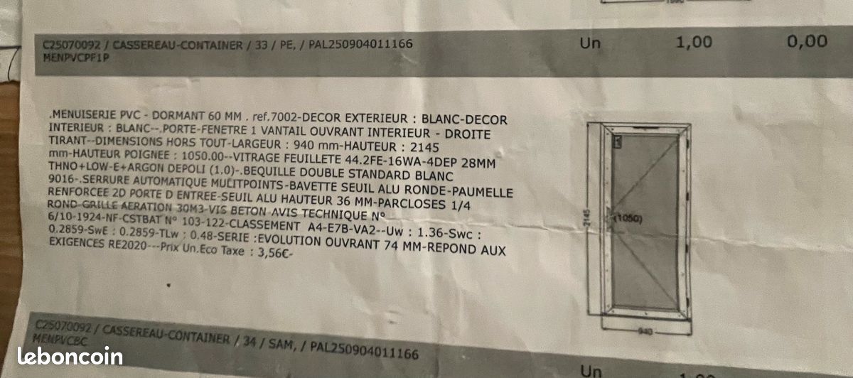 Porte vitrée avec volet roulant électrique (image 2)