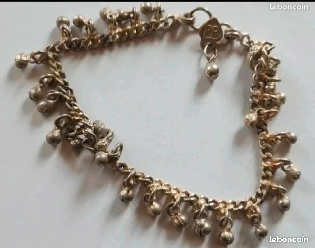 Vintage Bracelet Métal Argenté Bretagne Grand Tour Souvenir Régional