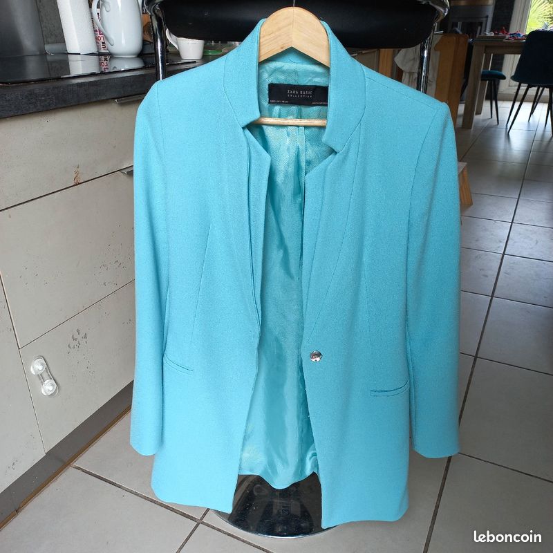 Blazers Bleus Manteau Bleu Zara Femme ZARA NEW WOMAN TEXTURED