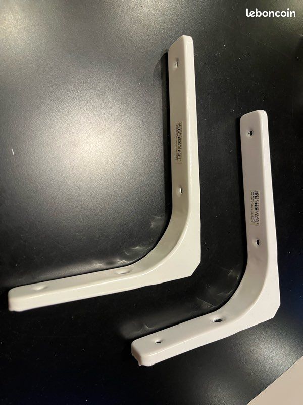Lot de 2 équerres acier blanches (image 1)
