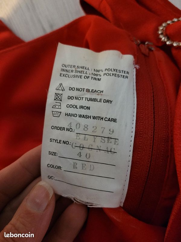 Belle robe longue cocktail rouge taille 38 (image 3)