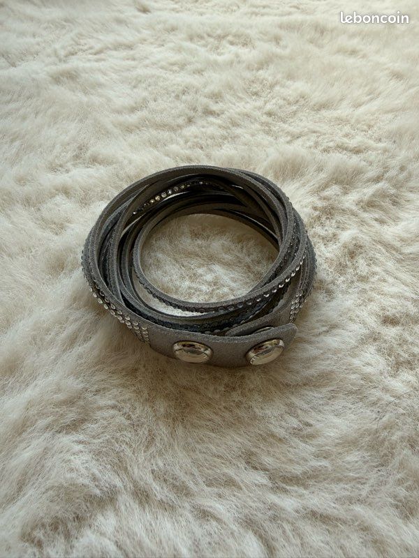 Bracelet Swarovski gris souple (image 1)