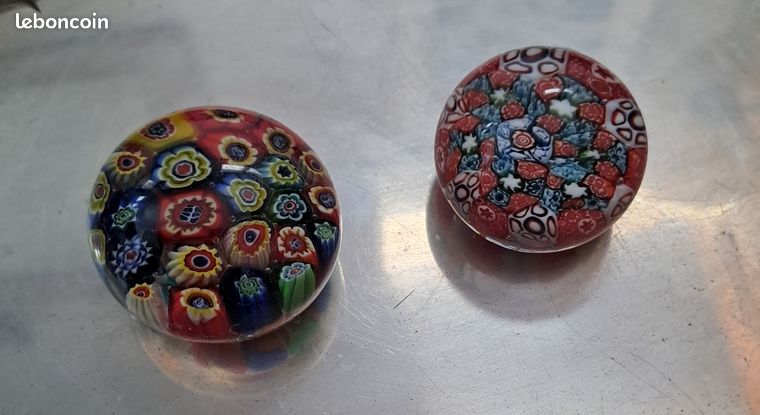 Ancien presse-papiers Baccarat Super Rare Millefiori Vintage