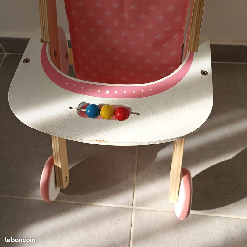 Lot Poussette + chariot de courses en bois (image 1)