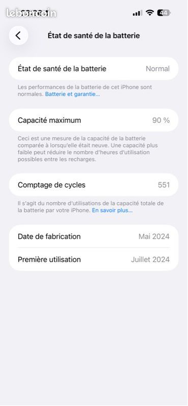 👉 iPhone 15 Pro Max 256 Go Argent – État neuf – Batterie 90% (image 3)