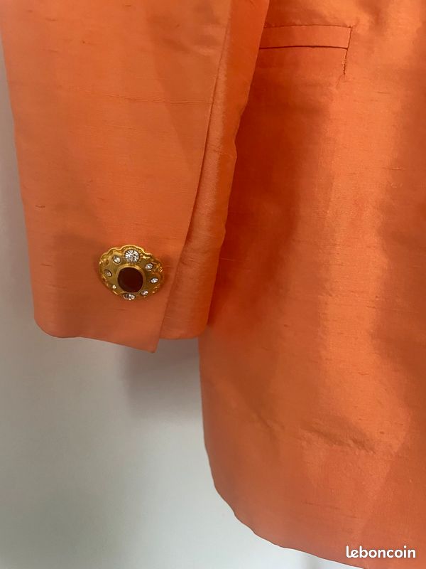 Jolie veste Haute couture par Hélène Grainville, en soie sauvage. T 38/40 (image 2)