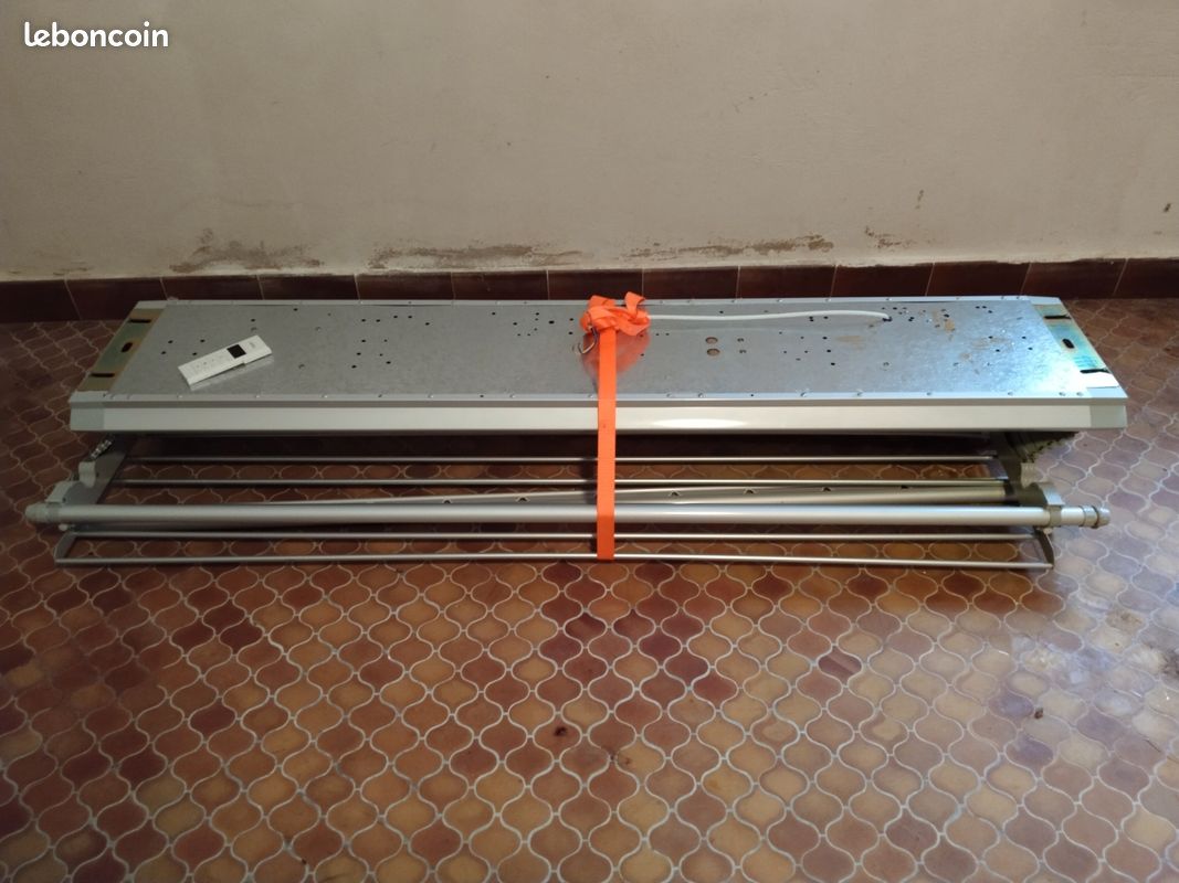 Séchoir à Linge Plafond Cuncial Tezno-Techo Manivelle + 40 Pinces Incassables – Kit Complet Bricolemar 19 M D’Étendage