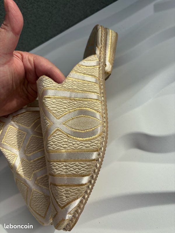 Babouches dorées artisanal Fès T41 neuves (image 6)