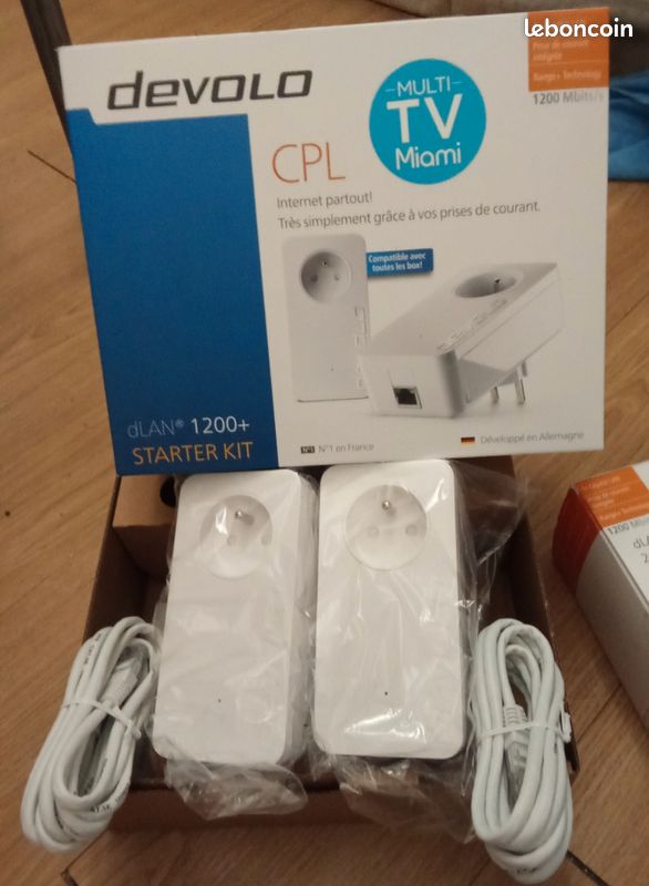 CPL DEVOLO 1200 COMPATIBLE AVEC TOUTES LES BOX, 2 ADAPTATEURS