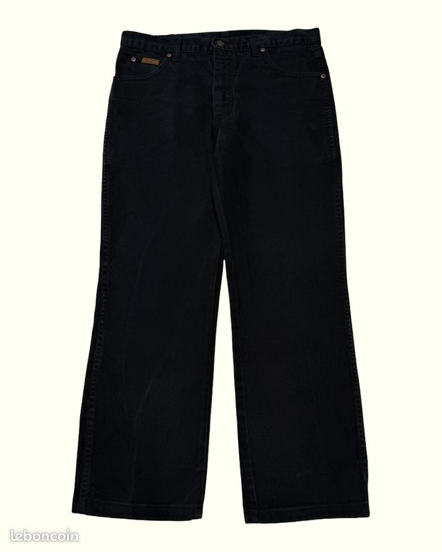 Jeans Homme Wrangler W34 L30 Noir Coton Bon état Regular Normal Uni Taille (image 1)