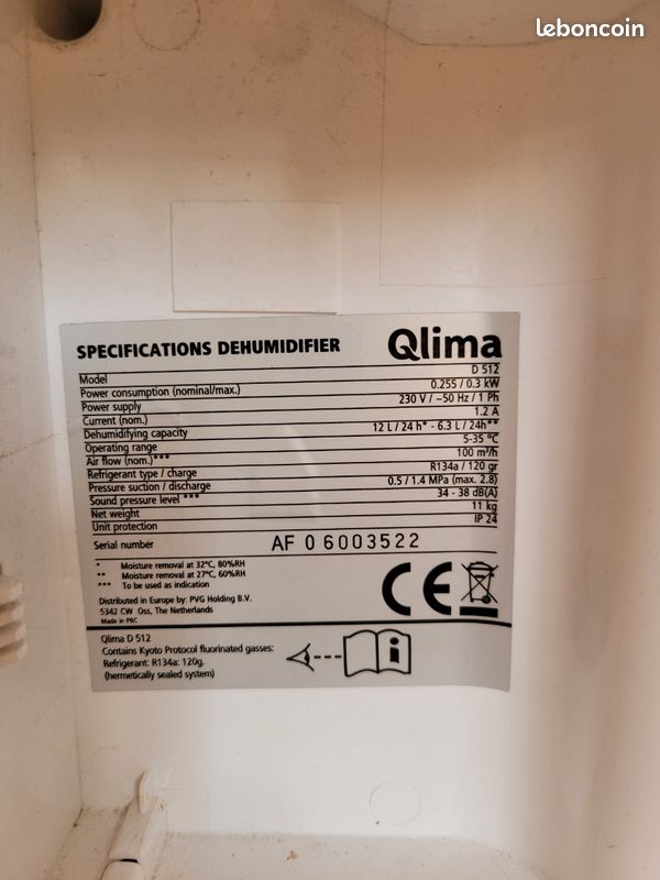 Deshumidificateur Qlima D512 12L (image 7)