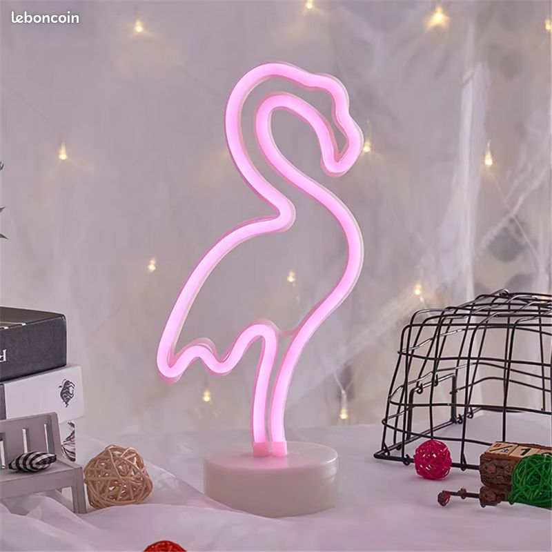 Lampe Néon Flamant Rose LED – Déco Fun & Tendance, Veilleuse USB, Ambiance Cosy. NEUF - VENDEUR PRO ✅ LIVRAISON OFFERTE 🚚 (image 2)