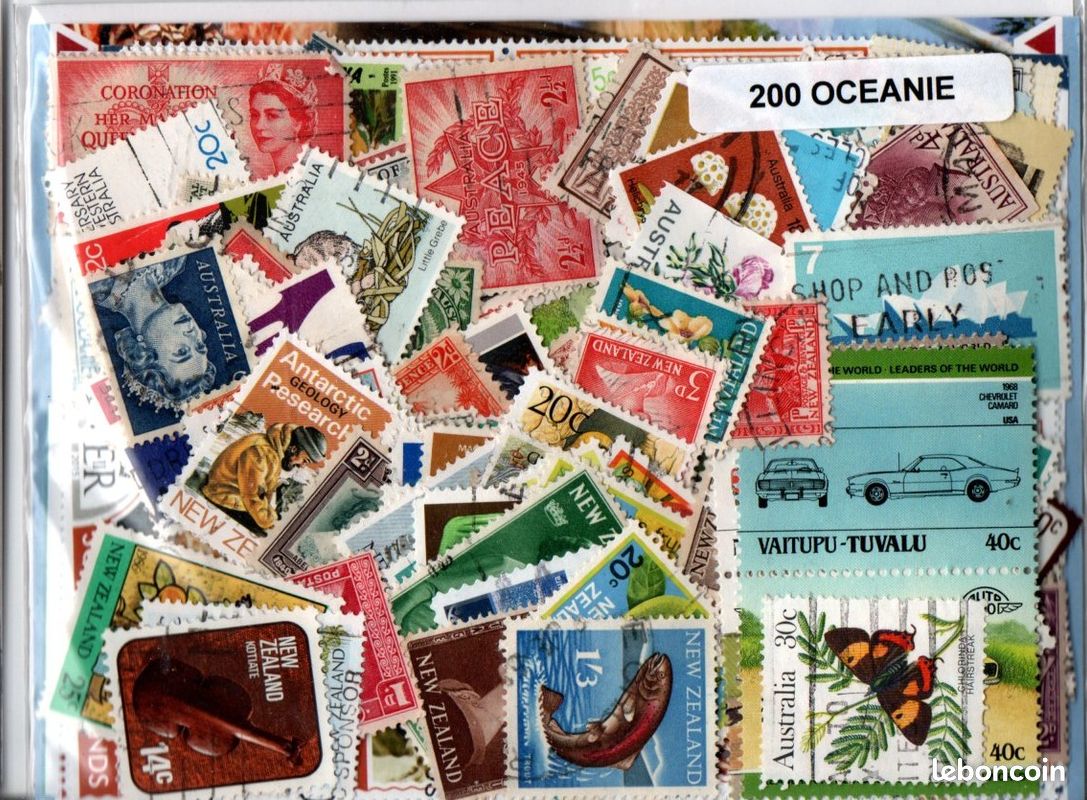 Lot 200 timbres d'Oceanie - Collection