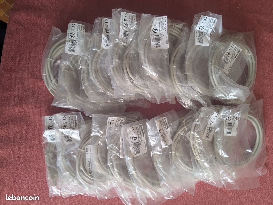 Lot 20 Câbles réseau 2 mètres rj45 cat 6U UTP6 (image 1)
