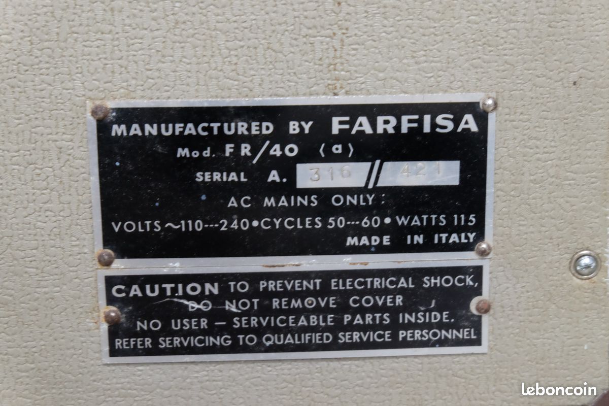 Ampli à lampes FARFISA FR 40 vintage années 60 restauré (image 6)