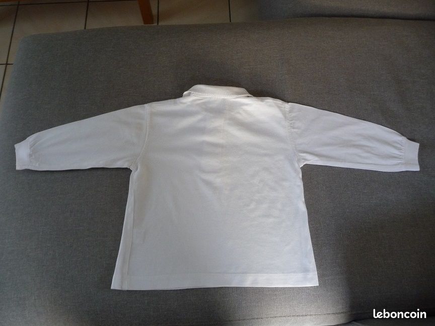 Polo blanc manches longues taille 4 ans (image 3)