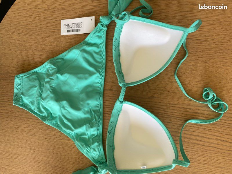 Bikini triangle push up bleu mint T44 XXL (image 13)
