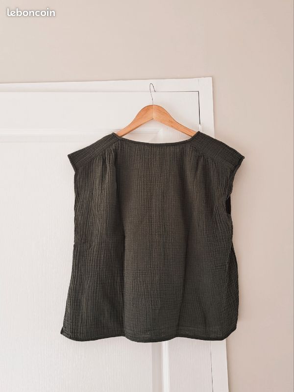 Haut d'été coton gauffré Camaïeu taille 40 (image 4)
