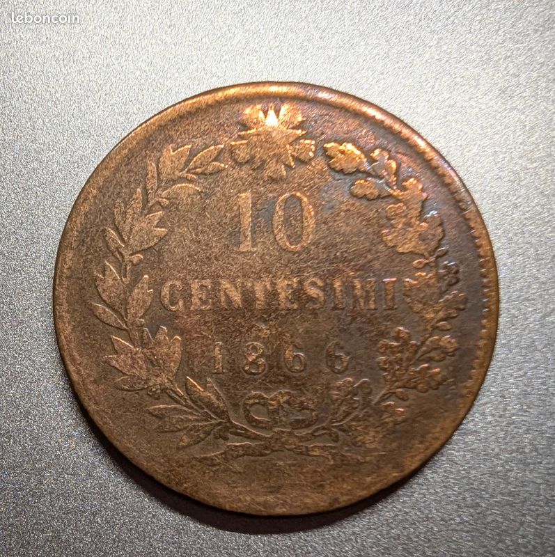 10 CENTESIMI 1866 Italie (image 2)