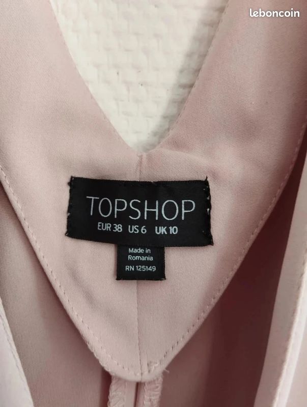 Top Taille 6 En Polyester Noir à Manches Longues – Occasion Très Bon état – Marque Topshop