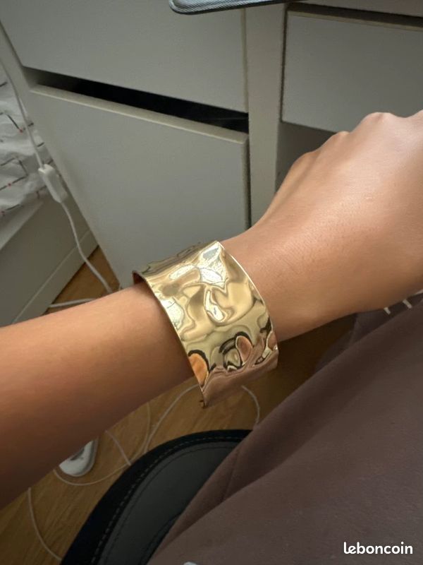 Bracelet Bague Ouvert Géométrie Irrégulière en Acier Inoxydable