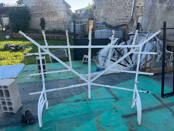 Ancien Porte-bûches En Fer Forgé - Rangement Bûches - Longueur 65 Cm - France