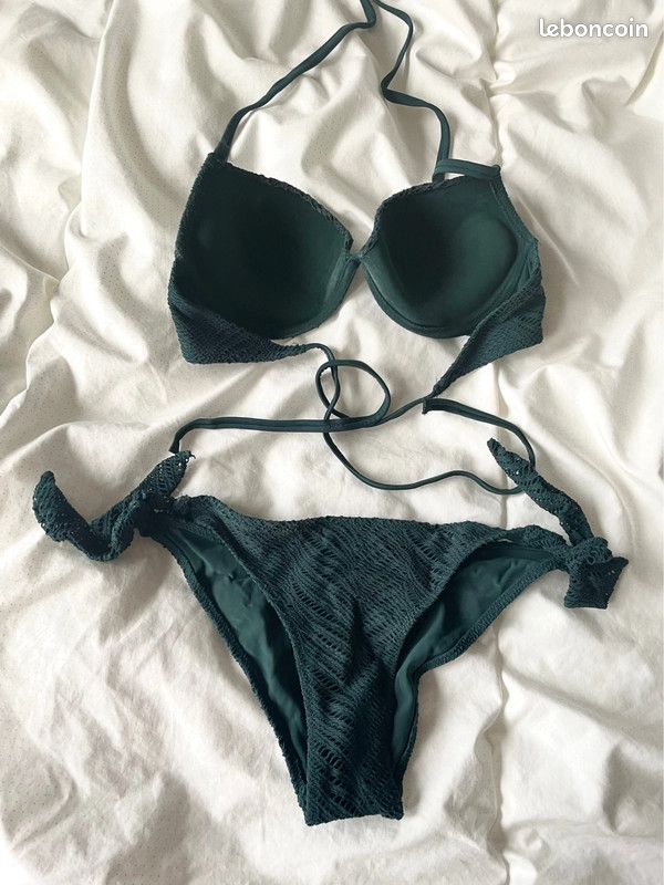 HM bikini deux pièces Triangle réglable Halter Top Tie Side Cheeky