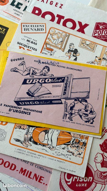 Lot 47 buvards publicitaires anciens années 1940-1960 – 29 modèles différents (image 16)