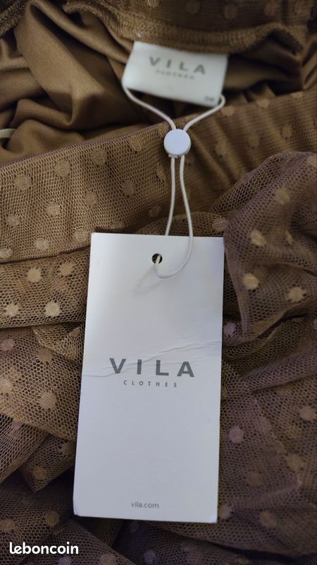 Jupe asymétrique tulle beige NEUVE ÉTIQUETTE Vila 38 40 (image 6)