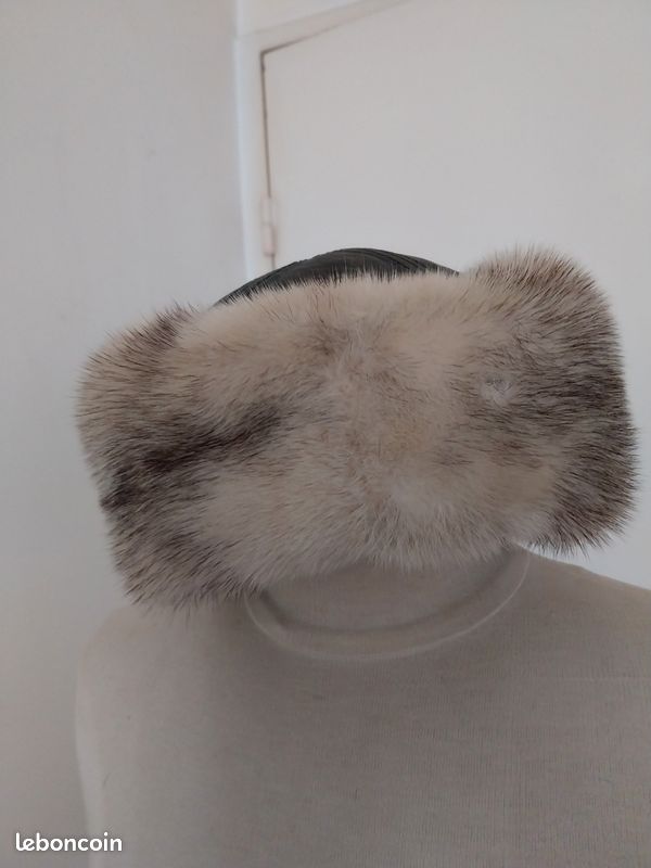 Toque En Vison Gris - Taille 56 - Marque 7X Collection - Occasion Comme Neuve