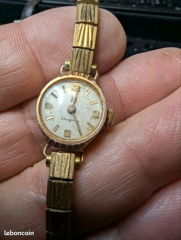 Montre Femme Vintage Lip Dauphine - Mécanique Manuelle, Plaqué Or, Occasion