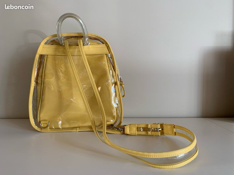 Sac à main ou bandoulière transparent et jaune (image 4)