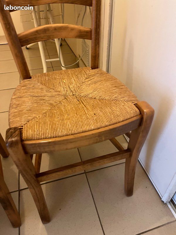 Chaise bois paillé (image 3)