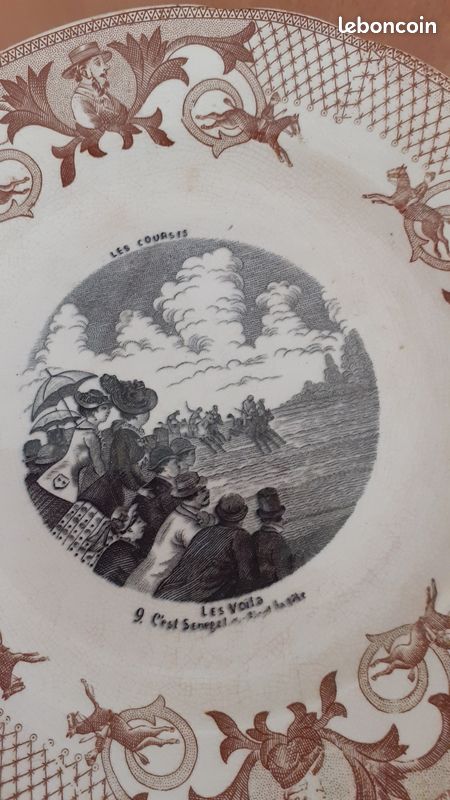 Assiette parlante Les courses en faience de Pexone (image 2)