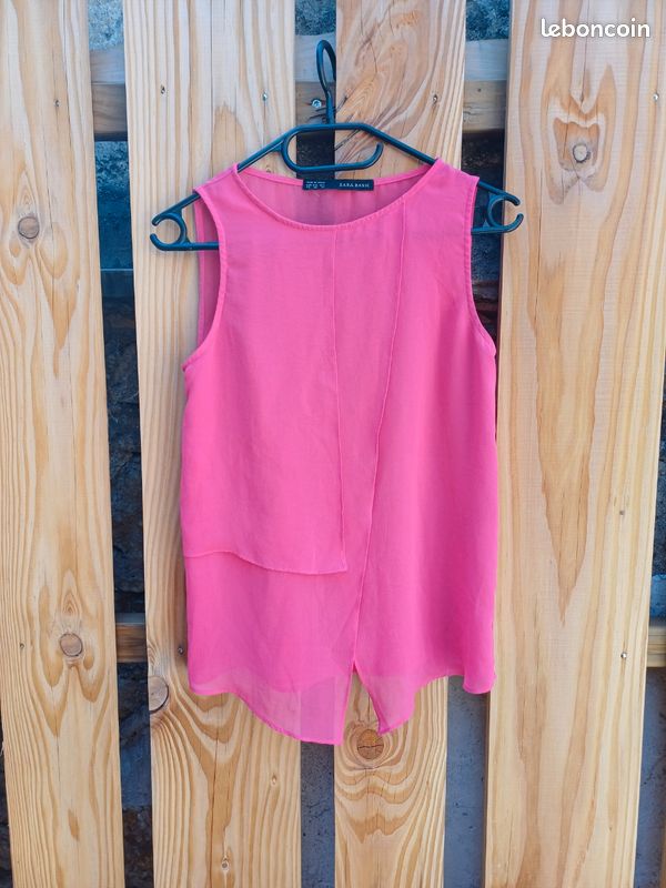 Joli débardeur en voile rose Zara Vêtements