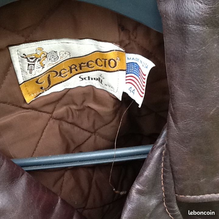 Blouson Perfecto En Cuir Schott Vintage - Années 50/60 - Marron - Taille XL - Made In USA - Occasion Très Bon État