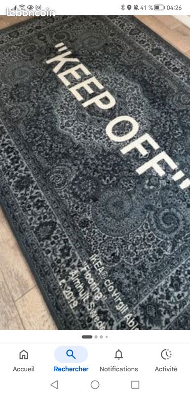 Tapis keep off virgil abloh x ikea 133cm par 195cm - Décoration