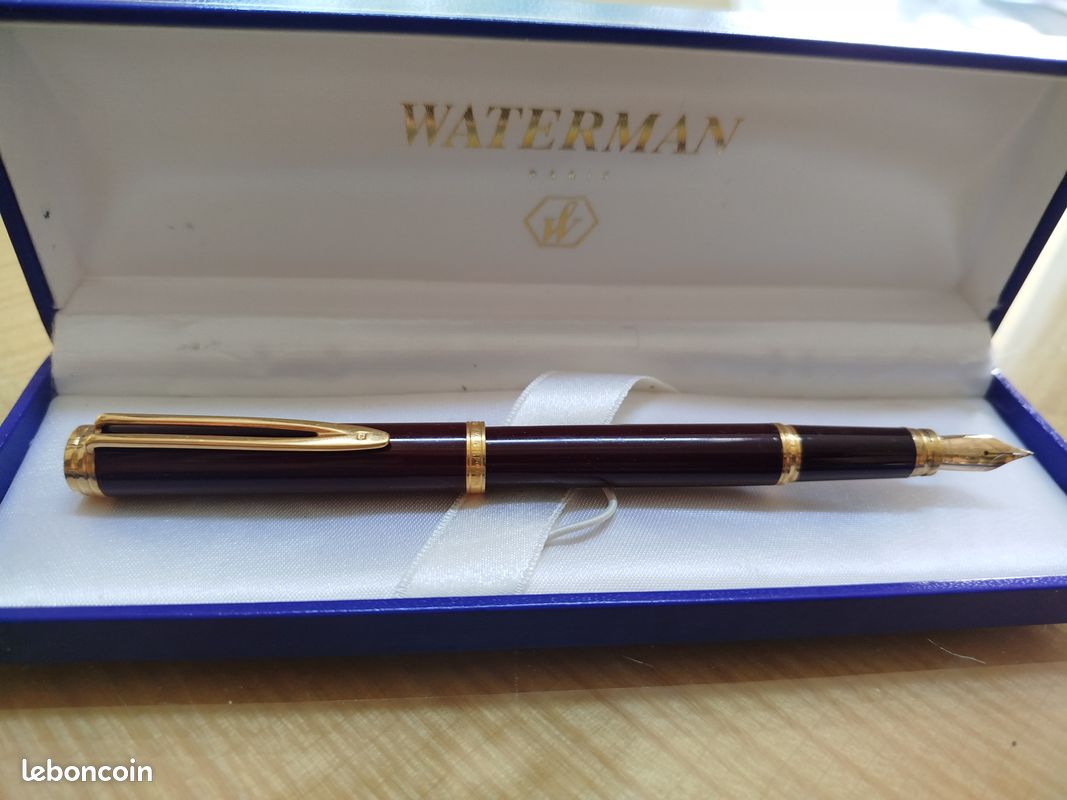 Stylo Plume Waterman Forum Astria Vintage - État Excellent, Plume Plaquée Or, Acier Argenté, Occasion