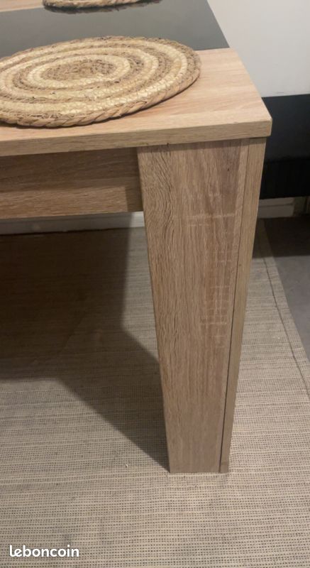 Vend table couleur bois et plateau noire (image 3)