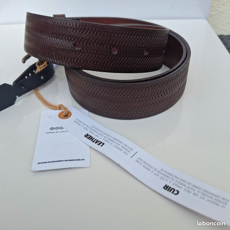 Ceinture en cuir homme De Jean Pantalon Bonobo Marron foncé Boucle