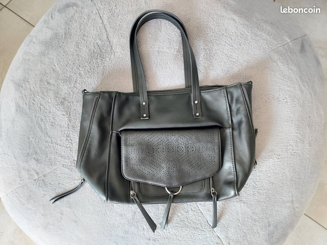 Sac à main simili-cuir noir NEUF (image 3)